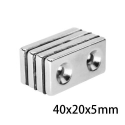40X20x5-5mm Double Countersunk Hole Neodymium Strong Magnet