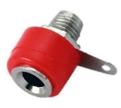 4mm Born Jack - Banana Red Short Female Socket with Screw