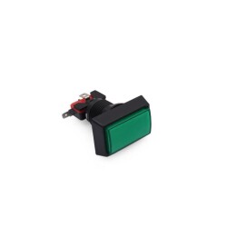 50x33mm 12V Dikdörtgen Işıklı Oyun Makinesi Butonu - Yeşil 