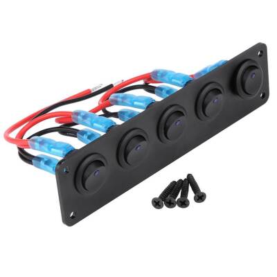 5'li ON-OFF Sarı Nokta Işıklı Anahtar Switch Panel 12V-24V - 1