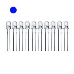 5mm Transparent Blue Led Package - 10 Pcs - Motorobit