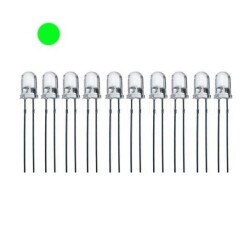 5mm Transparent Green Led Package - 10 Pcs - Motorobit