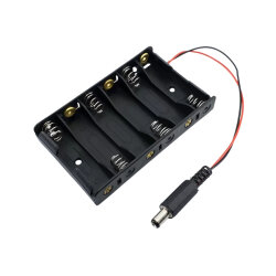 6 AA Battery Holders - Barrel Jack Output
