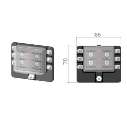 6 Channel Auto Blade Fuse Box - With LED - 3