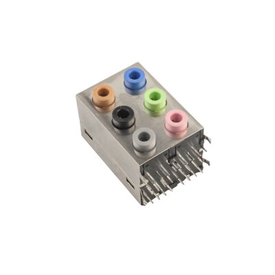 6 Port Female Audio Jack Input - PCB Type - 1