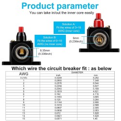 60A Car Amplifier Fuse Box - Circuit Breaker - 4