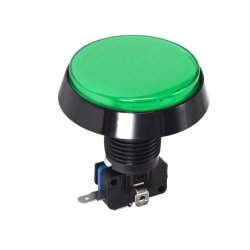 60mm 12V Illuminated Game Machine Button - Green