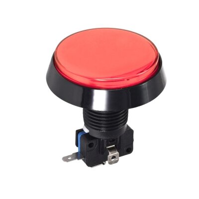 60mm 12V Illuminated Game Machine Button - Red - 1