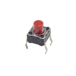 6x6x7mm 4 Pin Red Push Button - Tact Switch