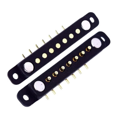 7-Pin 2.54mm 90C Pogo Pin Magnetic Connector Set - With Ear - 1