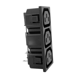 742W-3P 3'lü Dişi Power Soketi 15A 250V - 2
