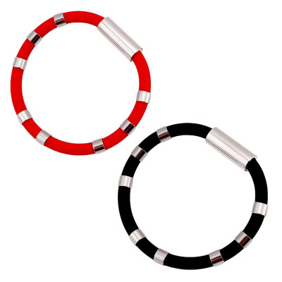 8 Halkalı Negatif İyon Antistatik Silikon Bileklik - 180mm - 1