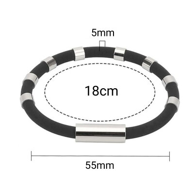 8 Halkalı Negatif İyon Antistatik Silikon Bileklik - 180mm - 4