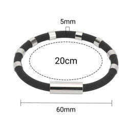 8 Ring Negative Ion Antistatic Silicone Bracelet - 200mm - 4