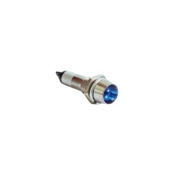 8mm 12V Metal Signal Lamp - Blue