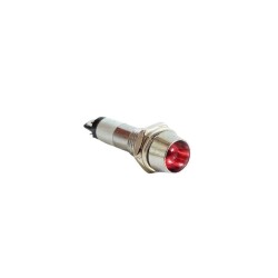 8mm 220V Metal Signal Lamp - Red