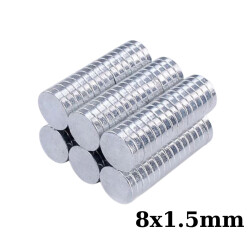 8x1.5mm Neodyum Güçlü Mıknatıs - Neodim Magnet