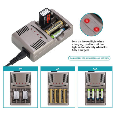 AA/AAA/9V Şarj Edilebilir Pil Uyumlu Şarj Cihazı - 3