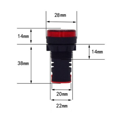 AD16-22DS 12-24V AC/DC Signal Lamp - Blue - 2