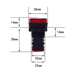 AD16-22DS 12-48V AC/DC Signal Lamp - Blue - 2