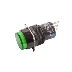 AL6-M 16mm 30V Yeşil Yaylı Buton - 1