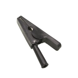 Black Battery Clip Crocodile - Banana Socket Input