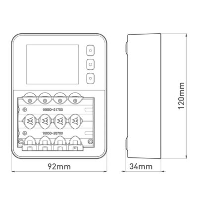 C4 EVO Smart Battery Charger with Display - AA / AAA / Li-ion Battery Compatible - 4