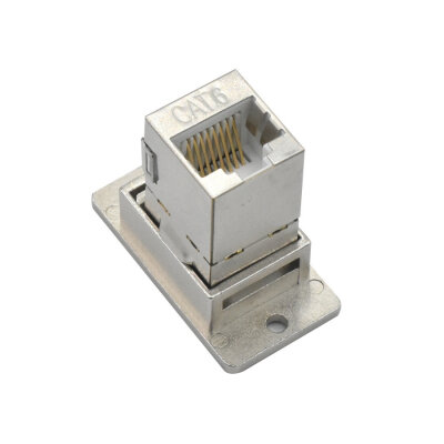 CAT6 RJ45 Dişi Panel Tipi Konnektör Gümüş - SCAT6-C - 2