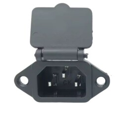 Covered Male Power Socket Triple Ear 