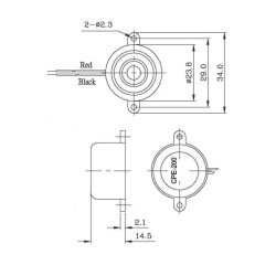 CPE-200 Devreli Buzzer 3-20V 73dB Siren 23.8mm - 4