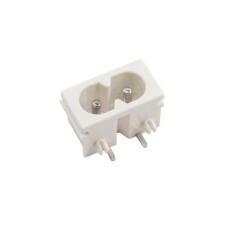 DB-8 C8 Male Power Socket 90 Degree 22x12mm - White 