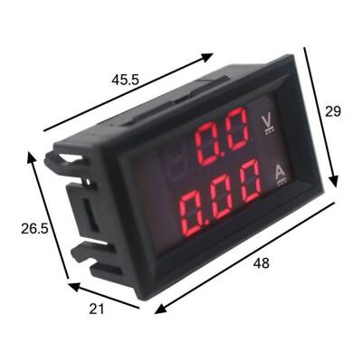 DC 100V 10A Voltmeter - Ammeter Panel Type - 2