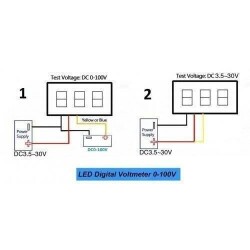 DC 100V 10A Voltmetre - Ampermetre Panel Tipi - 4