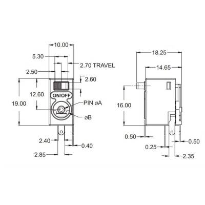 DC 2.5 / 3mm Jack Chassis PCB Type - With On-Off Switch - 3