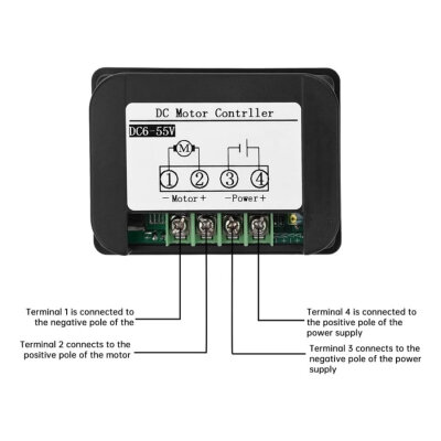 DC 6-55V 15A PWM Controlled Motor Speed ​​and Direction Control Card - 4