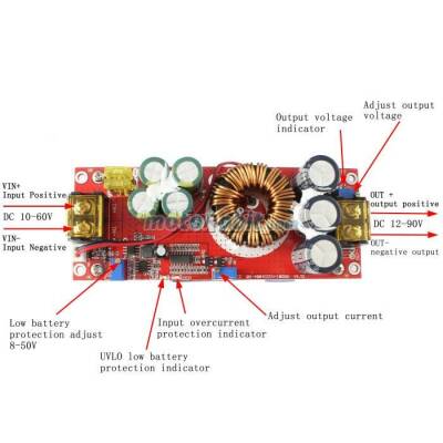 DC-DC 1500W 30A Voltaj Yükseltici Boost Modül - 4