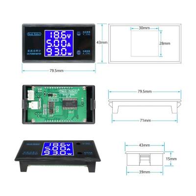 Digital DC 0-100V 0-10A Voltmeter Ammeter - 2