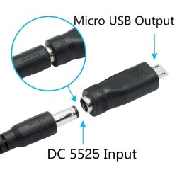 Dişi 5.5mm x 2.5mm - Erkek Micro Usb Şarj Dönüştürücü - 2