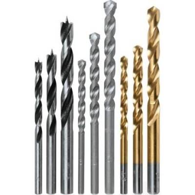 Drill Bit Set 9 Piece Metal - Wood - Concrete - 1