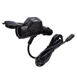 Dual USB 5V 3.6A Car Cigarette Lighter Socket with Micro USB Output - 1.5m Cable - Motorobit