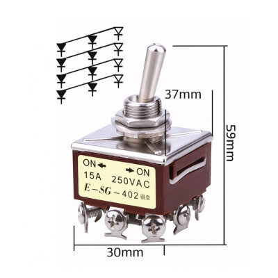 E-SG-402 ON-ON 12-Pin Toggle Switch - 2