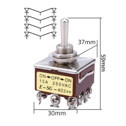 E-SG-403 ON-OFF-ON 12-Pin Toggle Switch - 2