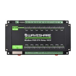 Endüstriyel 16 Kanallı Modbus RTU Ethernet Röle Modülü - PoE Ethernet Port - 1