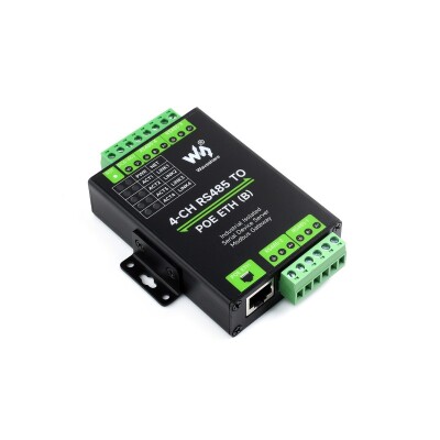 Endüstriyel 4 Kanal RS485 - RJ45 Ethernet Modülü - PoE Ethernet Port (B) - 2