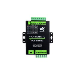 Endüstriyel 4 Kanal RS485 - RJ45 Ethernet Modülü - PoE Ethernet Port (B) - 1
