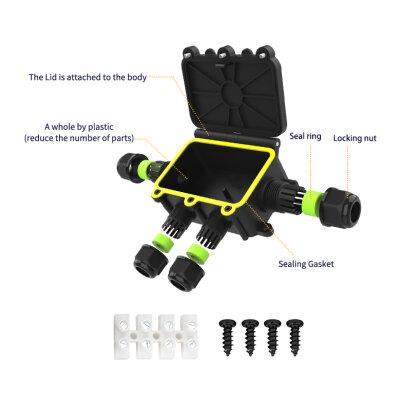EW-M2068-4TA 4-Way Waterproof Cable Junction Box - 4