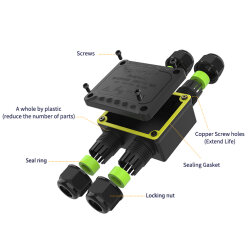 EW-M2068L-4H 4-Way Waterproof Cable Junction Box - 4