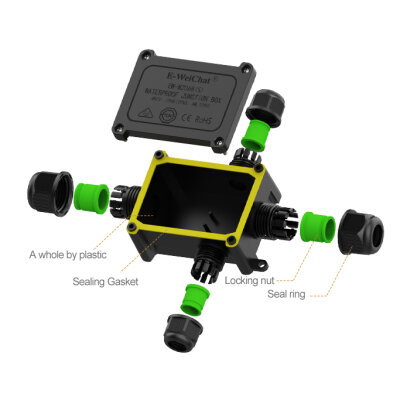 EW-M2068S-4TB 4-Yollu Su Geçirmez Kablo Bağlantı Kutusu - 4