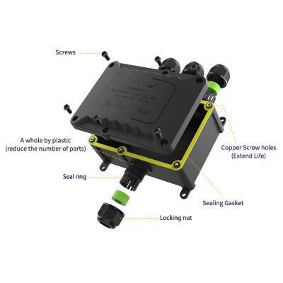 EW-M2068XL-4T 4-Way Waterproof Cable Junction Box - 4