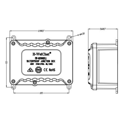 EW-M2068XL Waterproof Cable Junction Box - 3